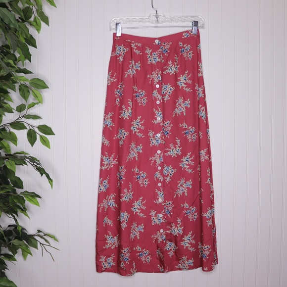 Vintage Dresses & Skirts - Vintage Crazy Horse Maxi Skirt Size Small Floral